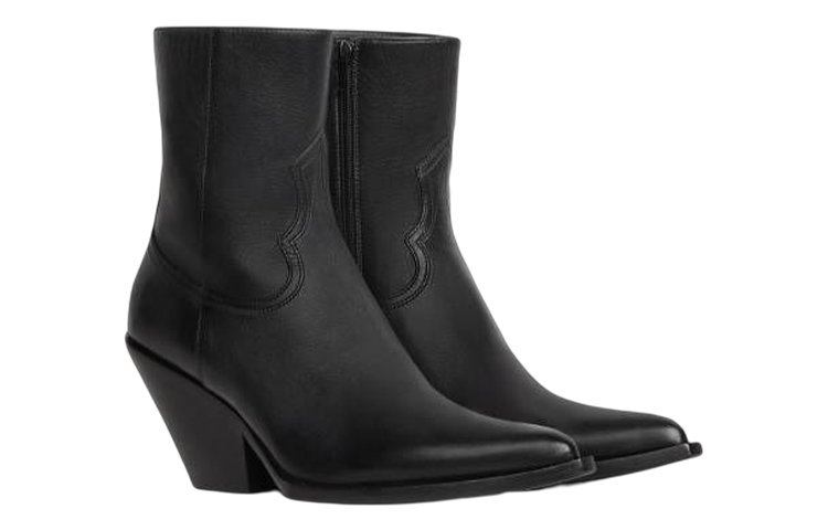 Lookbook (W) CELINE Sepatu Bot Kulit 'Slip-On Fashion Hitam' 353333492C.38NO