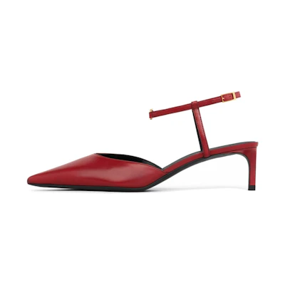 (W) CELINE Leather Buckle 'Fashion Sandal Red'