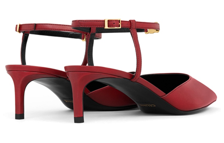 (W) CELINE Leather Buckle 'Fashion Sandal Red' 圖 3