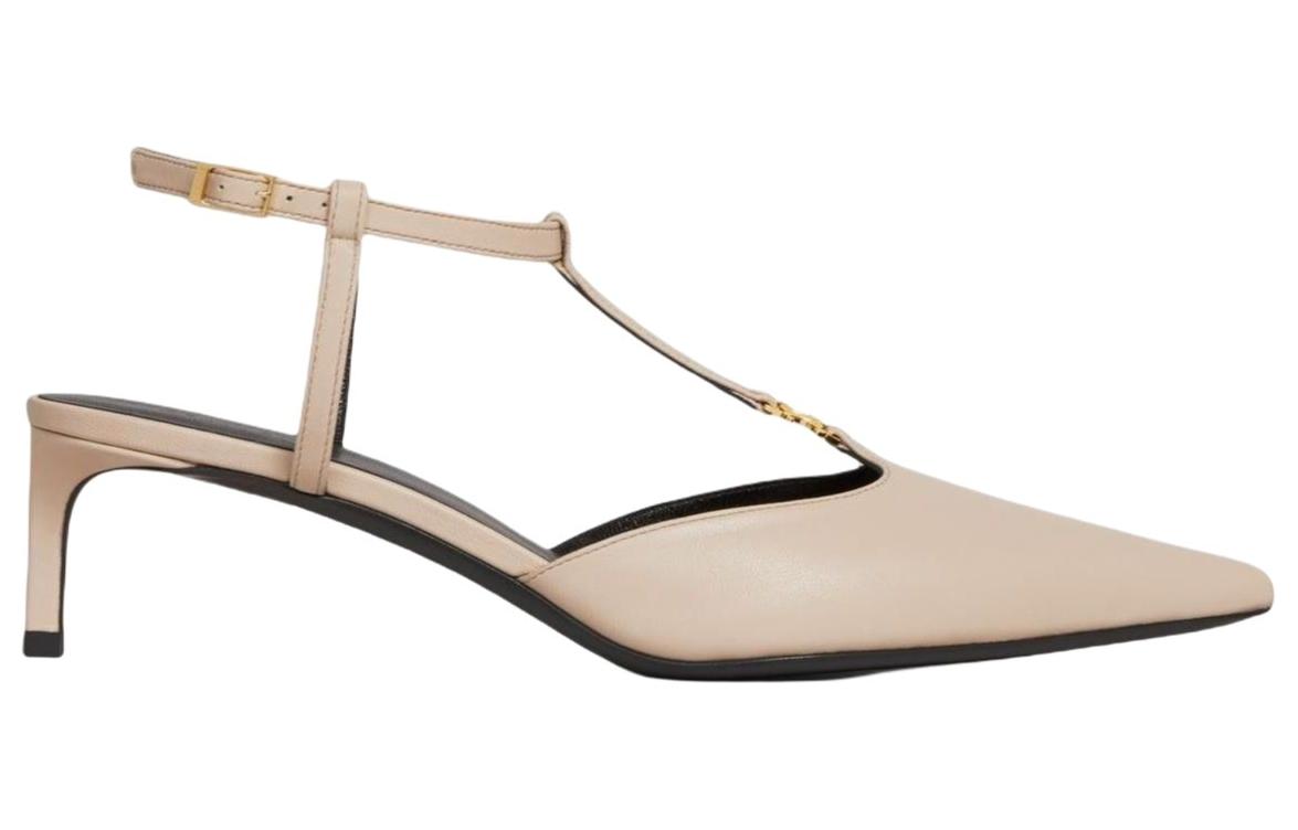 (W) CELINE Leather Buckle Pointed-Toe Stiletto 'Beige' 圖 2