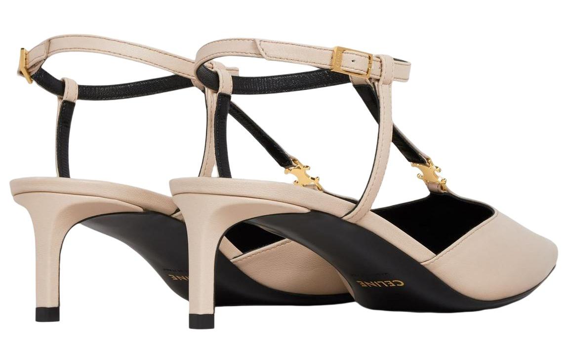 (W) CELINE Leather Buckle Pointed-Toe Stiletto 'Beige' 圖 4