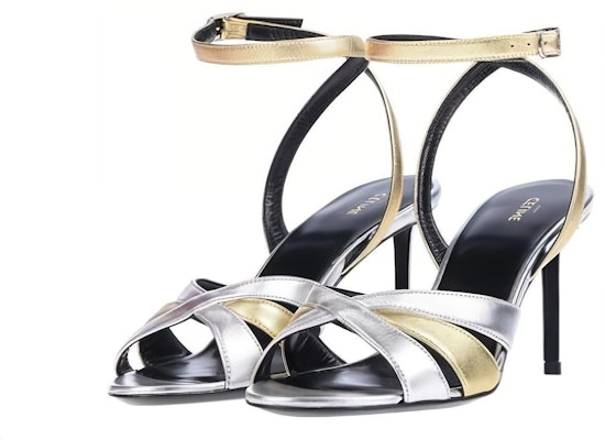 (Women) CELINE Leather Buckle Stiletto 'Silver Ankle Strap Sandal' 328033014C.36AO Shop (Women) CELINE Leather Buckle Stiletto 'Silver Ankle Strap Sandal' 328033014C.36AO