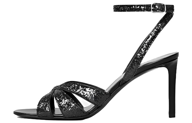 (Women) CELINE Leather Buckle Stiletto Sandals 'Black' 328032004C.38NO