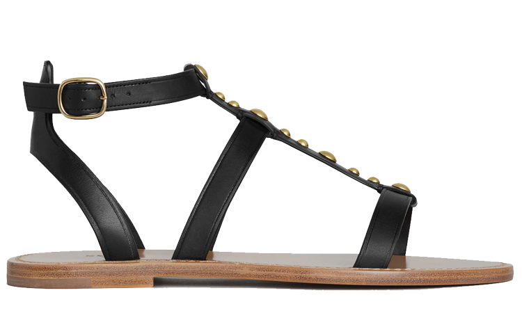 (W) CELINE Leather Flat Sandal 'Black' 圖 2