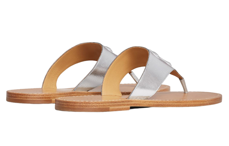 (W) CELINE Leather Huarache Slide 'Silver' 圖 3