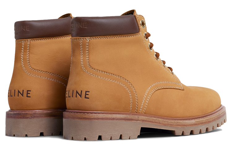 Shop (W) CELINE 棕色皮革系带短靴 344973584C.18LA