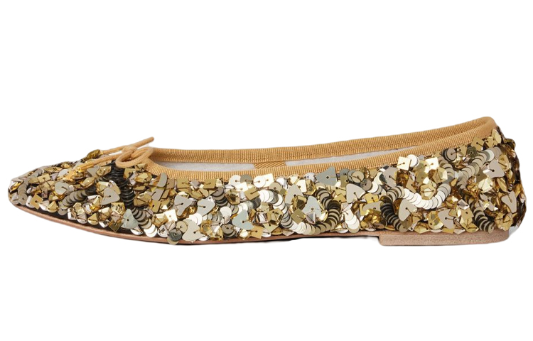 (Women) CELINE Leather Lace Flats 'Gold' 347313661C.35OR