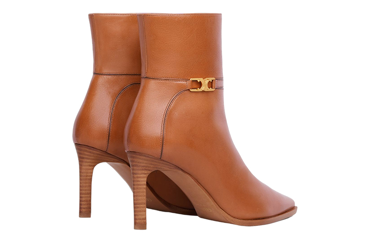 Purchase (Women) CELINE Leather Logo Ankle Boot 'Brown Kitten Heel' 352283190C.03HN