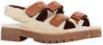 (W) Sandal Logo Kulit CELINE 'Putih Coklat' 350813699C.02NT