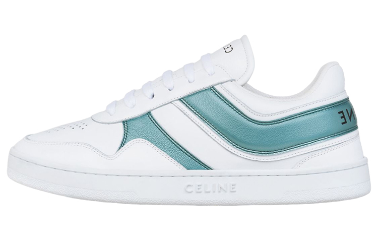 (W) CELINE Leather Low-Top 'White Blue Logo'