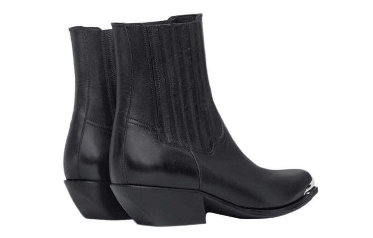 Lookbook (W) セリーヌ レザー メタル トゥ チェルシーブーツ (黒) 348303492C.38NO