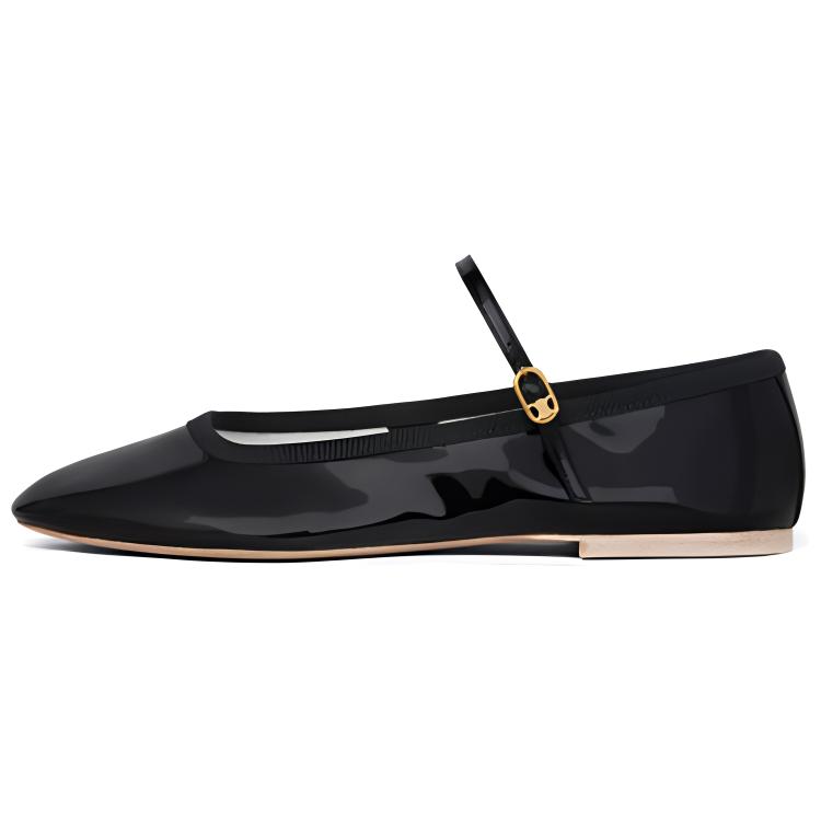 (W) CELINE Leather Patent Flat 'Black'