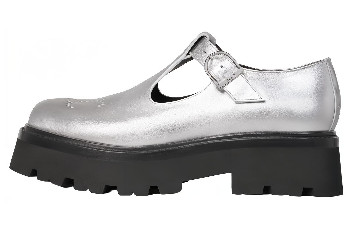 (Women) CELINE Leather Platform Derby 'Silver Cut-Out' 348613093C.36AG