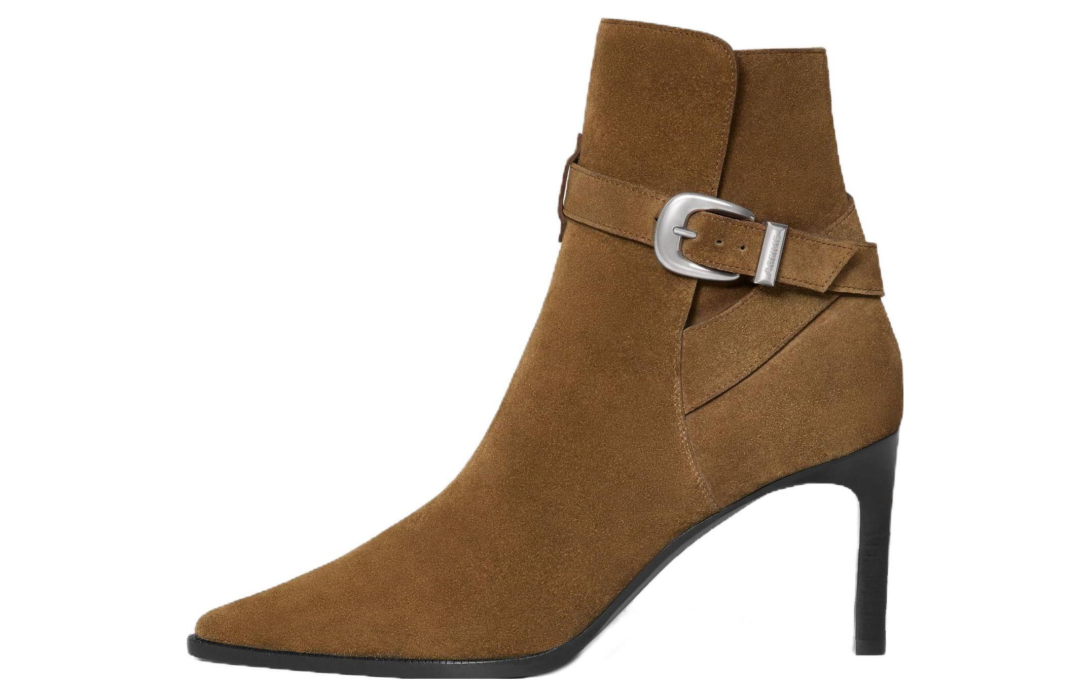 (Women) CELINE Leather Pointed Toe Ankle Boot 'Versatile' 351313358C.18TP
