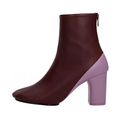 (W) CELINE Leather Retro Versatile Ankle Boots 'Violet'