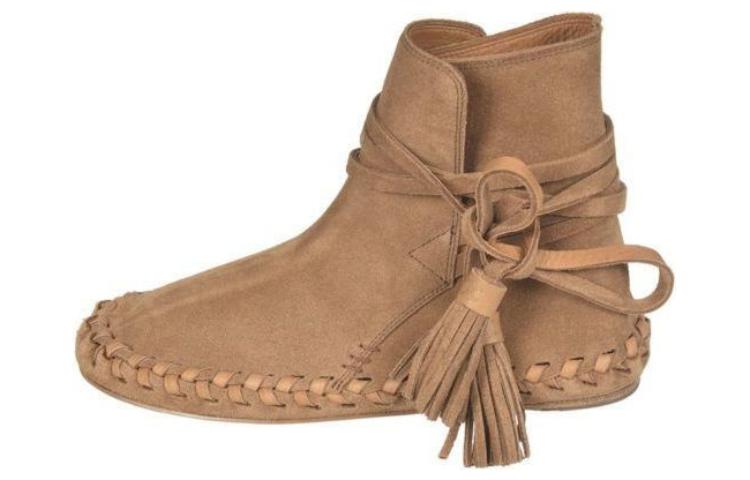 Buy (W) Bota Cómoda de Cuero con Punta Redonda CELINE 'Marrón' 342273118C.04LU