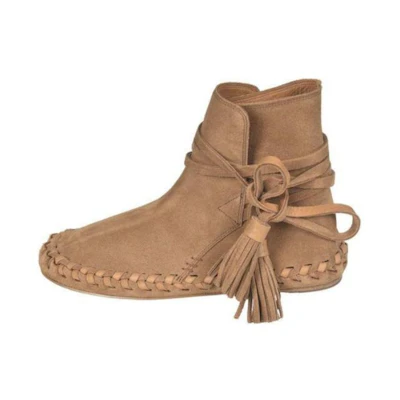 (W) CELINE Leather Round Toe CMFT Ankle Boot 'Brown'