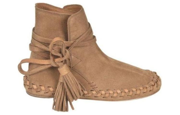 Order (W) Bota Cómoda de Cuero con Punta Redonda CELINE 'Marrón' 342273118C.04LU