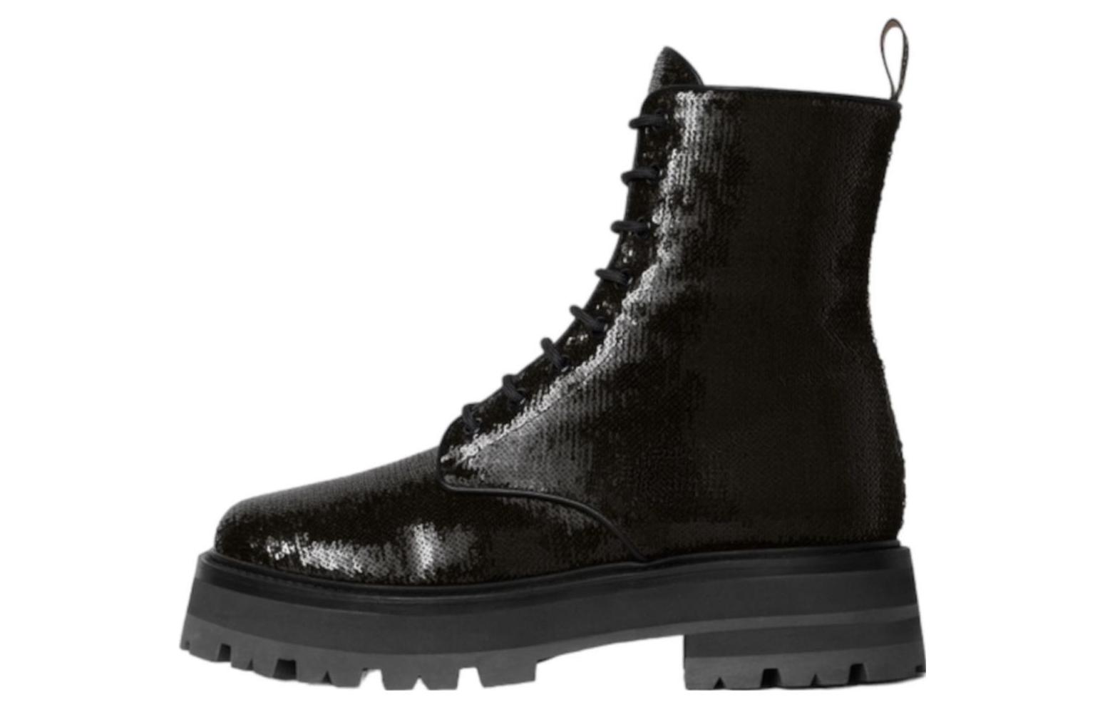 (W) CELINE Leather Round Toe CMFTable Ankle Boots 'Black'