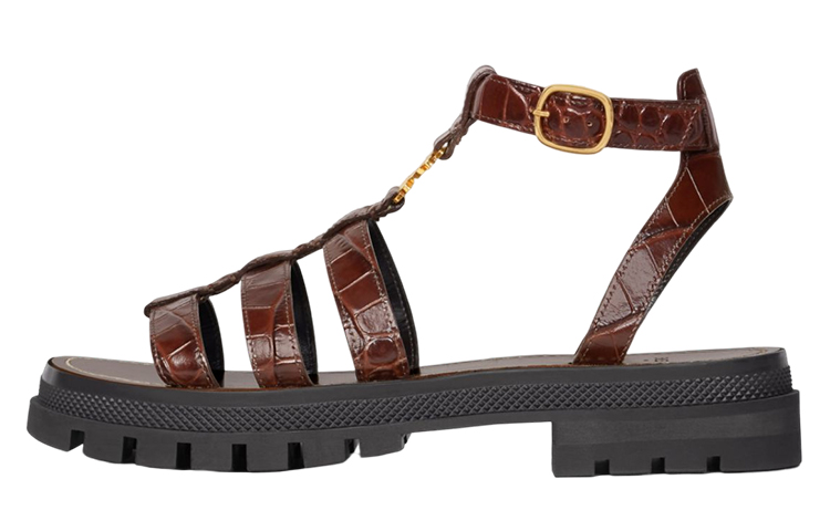 (Women) CELINE Leather Sandal 'Deep Brown Crocodile' 343593656C.19DK