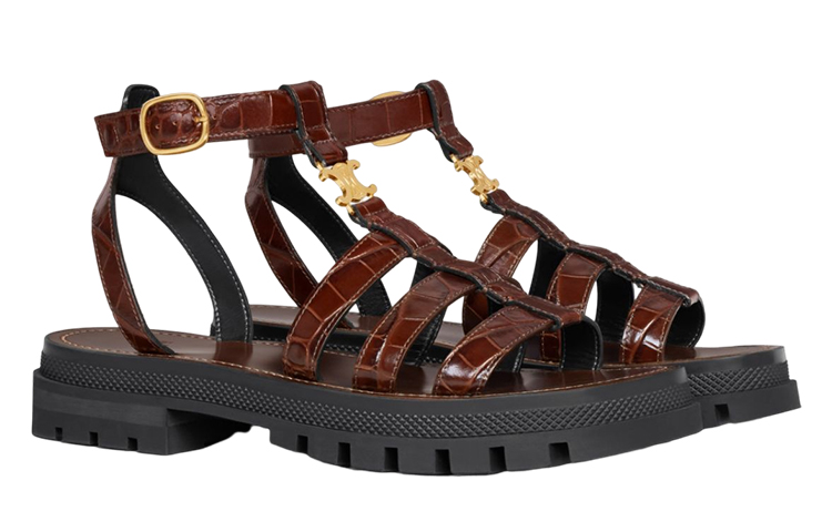 (W) CELINE Leather Sandal 'Deep Brown Crocodile' 圖 2