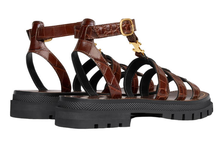 (W) CELINE Leather Sandal 'Deep Brown Crocodile' 圖 3