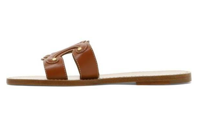 (Women) CELINE Leather Slip-On 'Fashion Sandal Brown' 352413767C.04LU