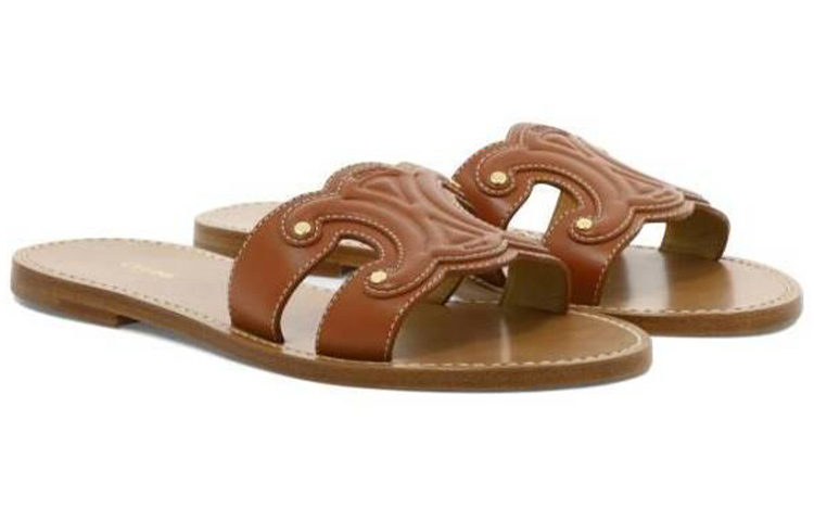 Order (W) CELINE Sandal Kulit Slip-On 'Fashion Coklat' 352413767C.04LU