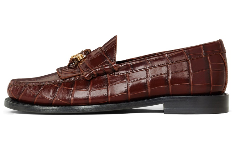 (Women) CELINE Leather Slip-On Flat 'Brown' 354163850C.19DK