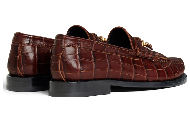 Shop (Women) CELINE Leather Slip-On Flat 'Brown' 354163850C.19DK