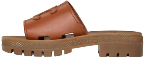 (Women) CELINE Leather Slip-On Platform Sandals 'Brown' 348513778C.04LU (Women) CELINE Leather Slip-On Platform Sandals 'Brown' 348513778C.04LU