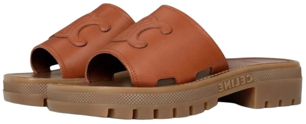 (Women) CELINE Leather Slip-On Platform Sandals 'Brown' 348513778C.04LU Lookbook (Women) CELINE Leather Slip-On Platform Sandals 'Brown' 348513778C.04LU
