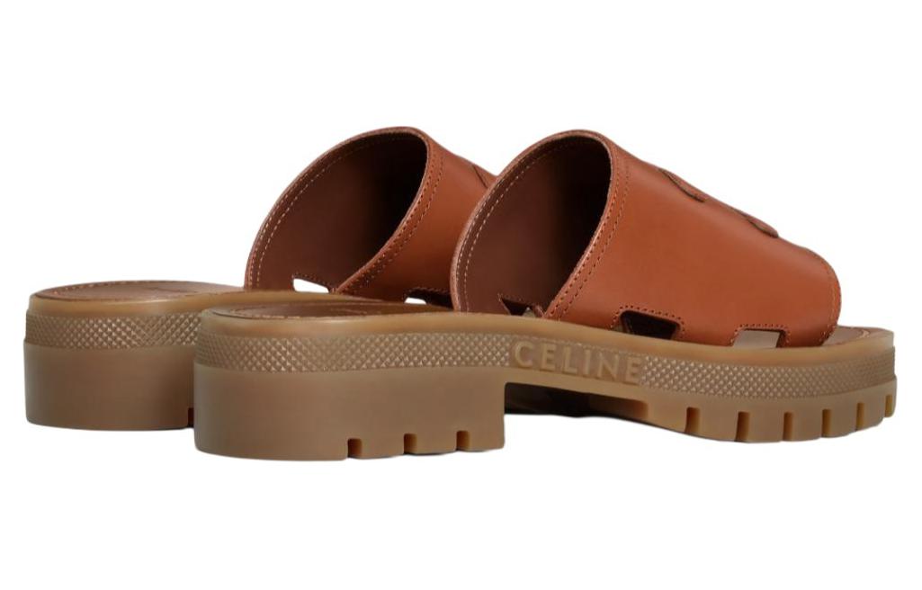 Purchase (Women) CELINE Leather Slip-On Platform Sandals 'Brown' 348513778C.04LU