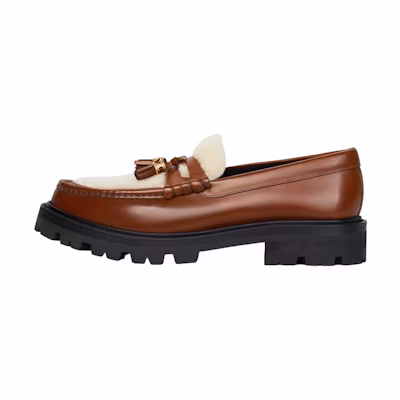 (W) CELINE Leather Tassel Platform 'Tan'