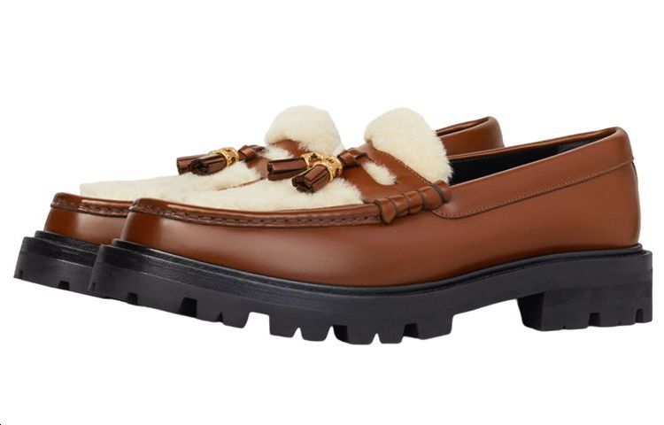 Lookbook (Women) CELINE Leather Tassel Platform 'Tan' 344883729C.03TV
