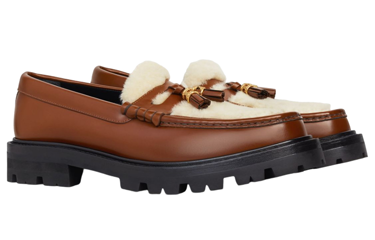 Shop (Women) CELINE Leather Tassel Platform 'Tan' 344883729C.03TV