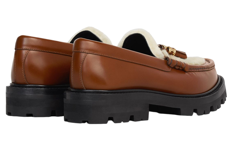 Purchase (Women) CELINE Leather Tassel Platform 'Tan' 344883729C.03TV