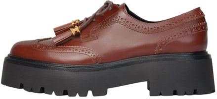 (Women) CELINE Leather Tassel Platform Derby 'Red Brown' 348443602C.27FX (Women) CELINE Leather Tassel Platform Derby 'Red Brown' 348443602C.27FX