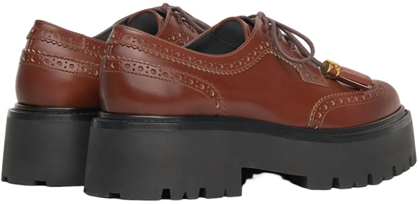 (Women) CELINE Leather Tassel Platform Derby 'Red Brown' 348443602C.27FX Shop (Women) CELINE Leather Tassel Platform Derby 'Red Brown' 348443602C.27FX