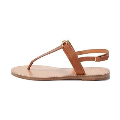 (W) CELINE Leather Thong Sandals 'Tan'