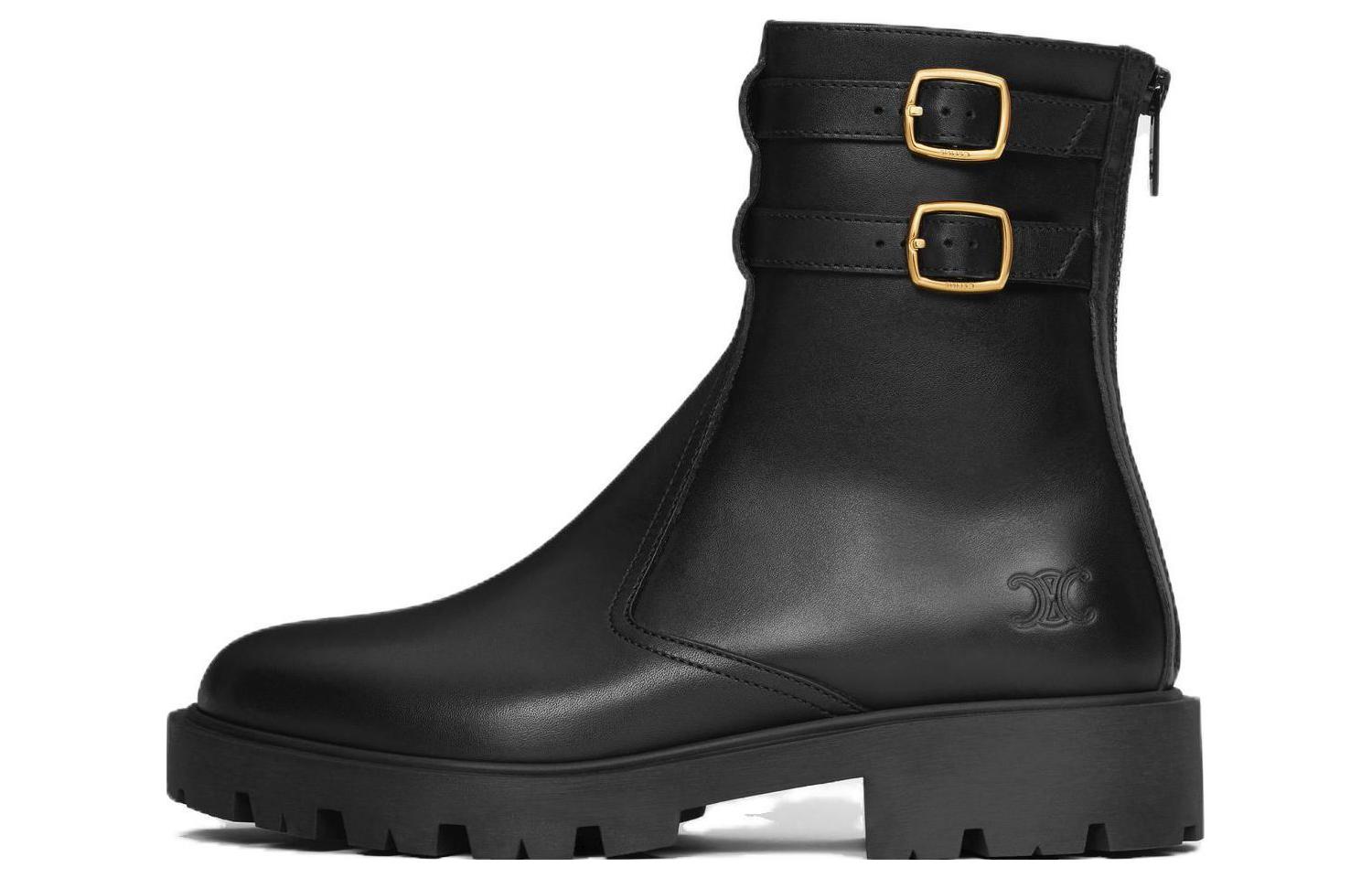 (Women) CELINE Leather Zip-Up Ankle Boot 'Black Comfort' 356723554C.38NO