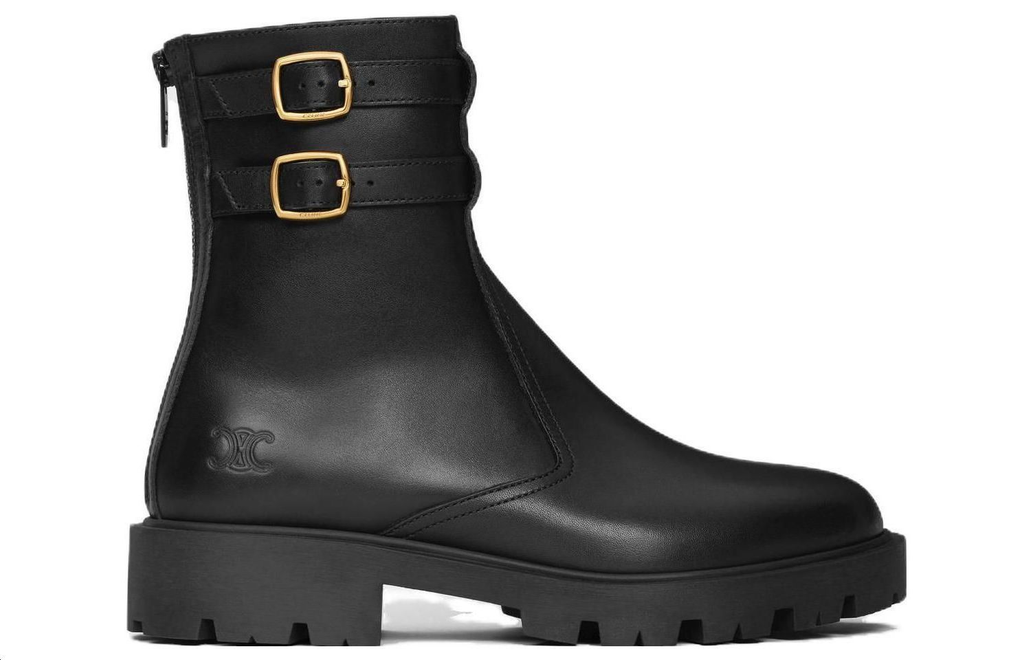 Order (W) CELINE Sepatu Bot Kulit Ankle Zip 'Black Comfort' 356723554C.38NO