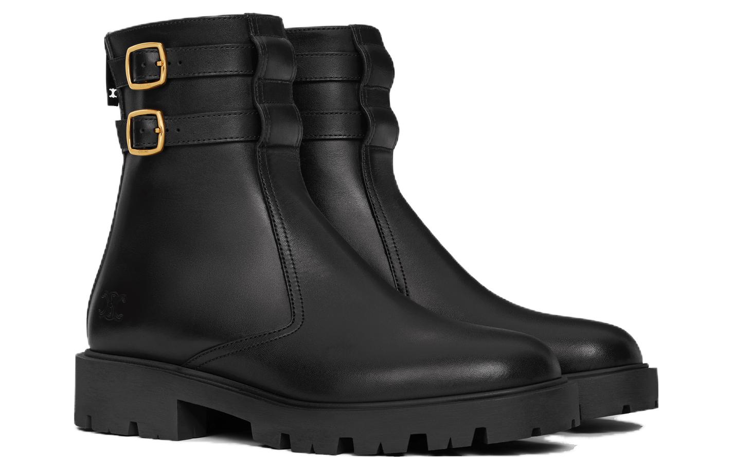 Lookbook (W) CELINE Sepatu Bot Kulit Ankle Zip 'Black Comfort' 356723554C.38NO