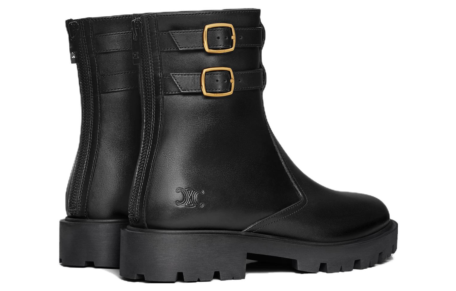 Shop (W) CELINE Sepatu Bot Kulit Ankle Zip 'Black Comfort' 356723554C.38NO