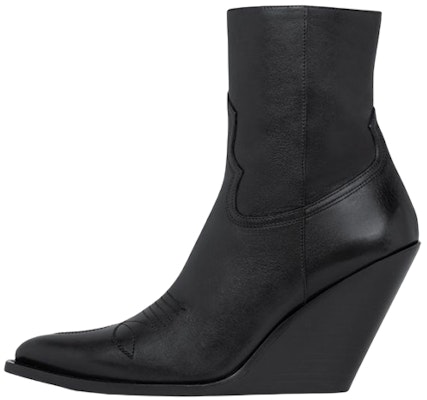 (Women) CELINE Leather Zippered Wedge Ankle Boot 'Black' 351273492C.38NO Buy (Women) CELINE Leather Zippered Wedge Ankle Boot 'Black' 351273492C.38NO