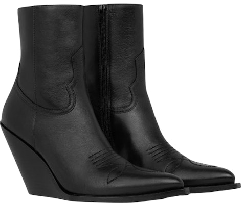 (Women) CELINE Leather Zippered Wedge Ankle Boot 'Black' 351273492C.38NO Order (Women) CELINE Leather Zippered Wedge Ankle Boot 'Black' 351273492C.38NO
