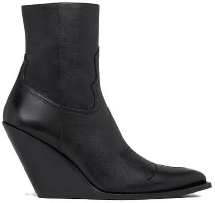 (Women) CELINE Leather Zippered Wedge Ankle Boot 'Black' 351273492C.38NO Shop (Women) CELINE Leather Zippered Wedge Ankle Boot 'Black' 351273492C.38NO