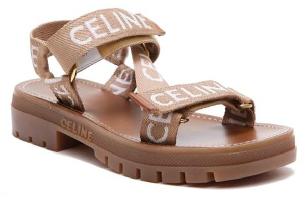 CELINE Leo 提花羊毛條帶涼鞋 女款 淺米色 Order CELINE Leo 提花羊毛條帶涼鞋 女款 淺米色