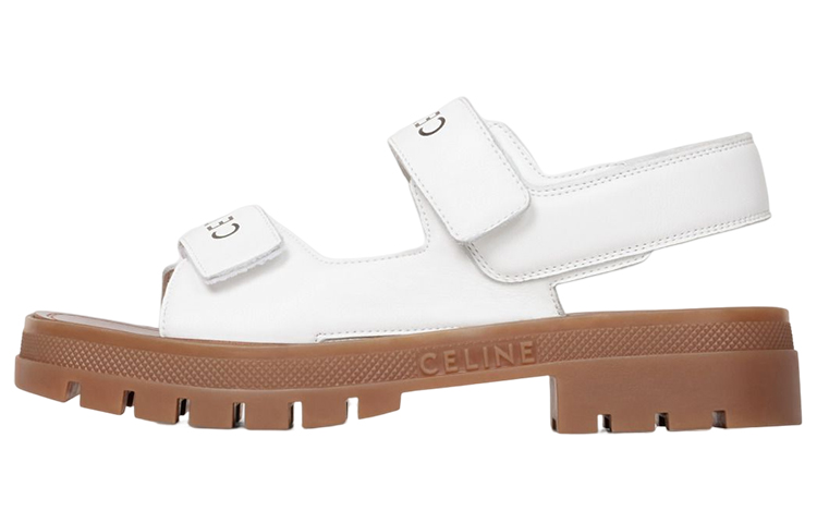 (Women) CELINE Leo Scratch Sandal Optic Tan 'White' 345663338C.01OA