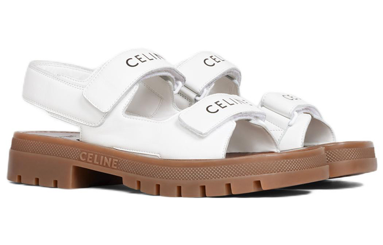 Order (W) CELINE Leo 白色皮革凉鞋搭扣款 345663338C.01OA